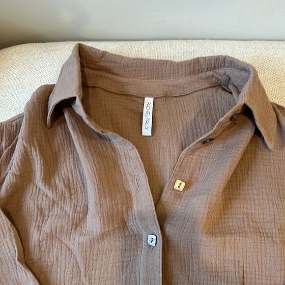 NWOT Rachel Pally Gauze Oversized Yara Shirt & Rami Pant SET, Tobacco - Picture 5 of 14